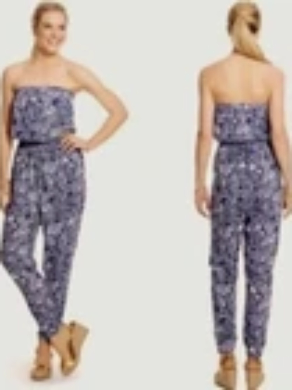 Lilly Pulitzer “UPSTREAM” Strapless Jumpsuit Women’s Size 3X Blue EUC